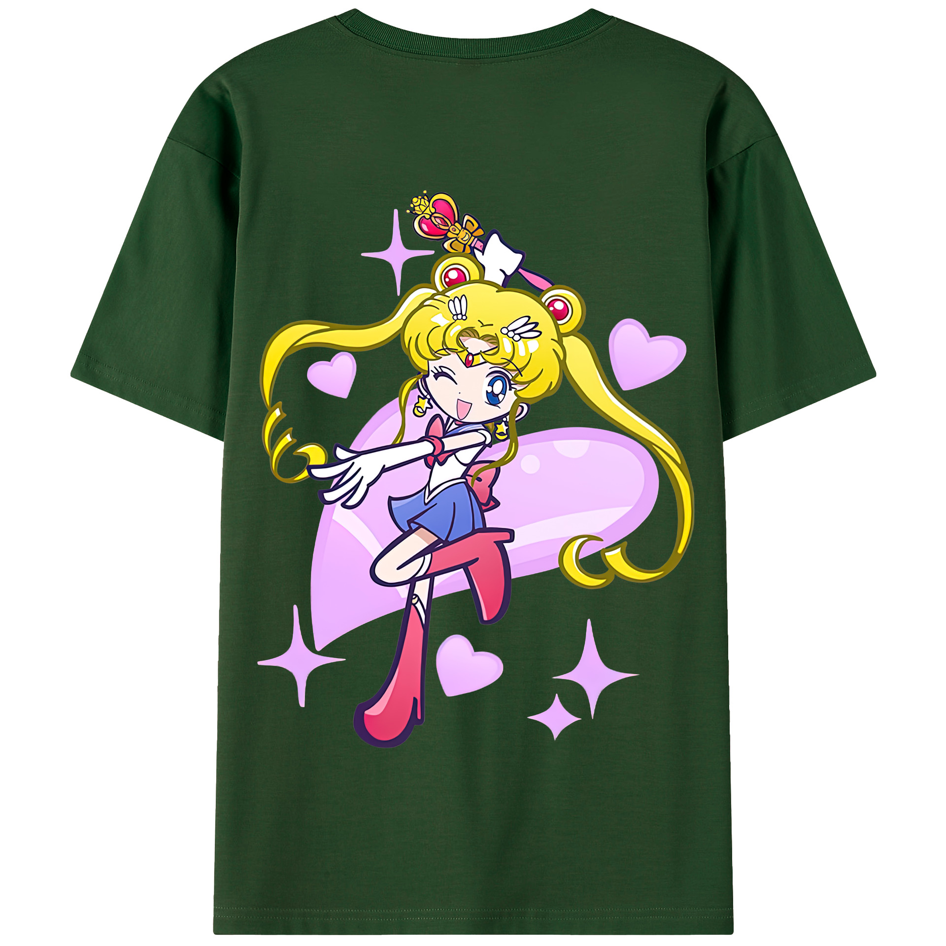 （画像用） 美少女戦士セーラームーン 月野 うさぎ つきの うさぎ Sailor Moon Tsukino Usagi 綿100％半袖Tシャツ（背面プリント）